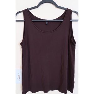 Eileen Fisher Brown 100% Silk Sheer Top